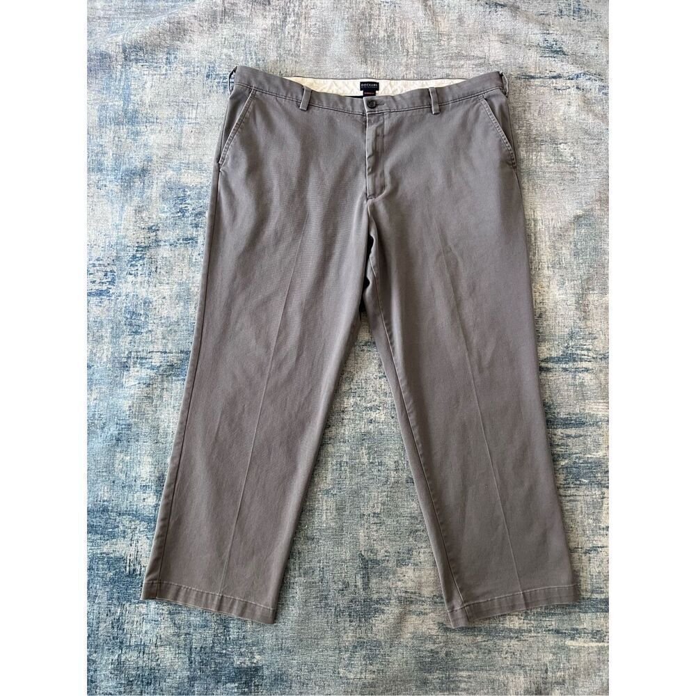 Dockers Gray Classic Fit Flat Front Slacks 42 x 30